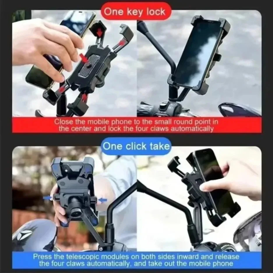 360° Rotatable Electric Bicycle Phone Holder for iPhone Riding MTB Bike Moto Motorcycle Stand Bracket Non-slip Cycling