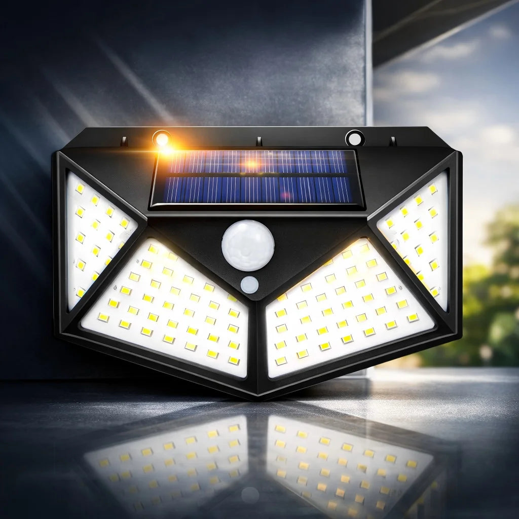 1/2/4/6Pcs 100 LED Wall Lights Outdoor Solar Lamp PIR Motion Sensor Solar Powered Sunlight Street Light for Garden Decoration