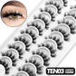 GROINNEYA 5/10 pairs 3D Mink Lashes Faux Mink Fluffy Lash Soft Full Thick Wispy Eyelash Dramatic False Eyelashes Makeup