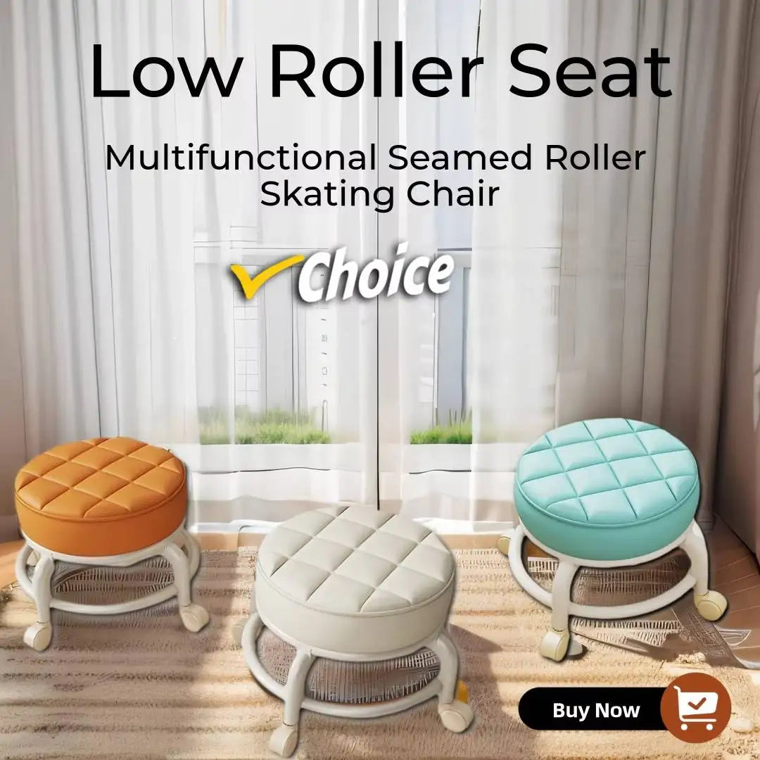 Pulley, Low Stool, Universal Wheel, Small Stool, Seat with Wheels, CHILDREN'S Multi-functional Shoe Changing Stool, round Stool