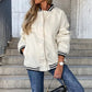 Fashion Women's Color Block Baseball Jacket with Pockets