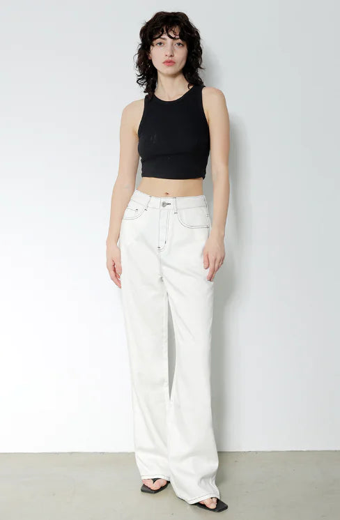 Women's High Waist Loose Fit Denim Jeans with Pockets