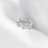 Women's Fashion Double Layer Butterfly Diamond Ring Set