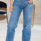Women's High-Waisted Loose Fit Denim Jeans with Pockets