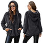 Women's Fleece Jacket with Zipper Hood and Collar