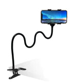 Lakibebie Lazy Bracket Universal 360 Degree Rotation Flexible Long Arms Gooseneck Cell Phone Holder Adjustable Clamp Clip Desktop Bed Mobile Phone Stand for Bedroom Office Kitchen (Black)