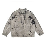 Men's Hip-hop Color Block Denim Jacket with Pockets