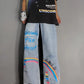 Women's Loose Fit Wide Leg Denim Jeans with Pockets