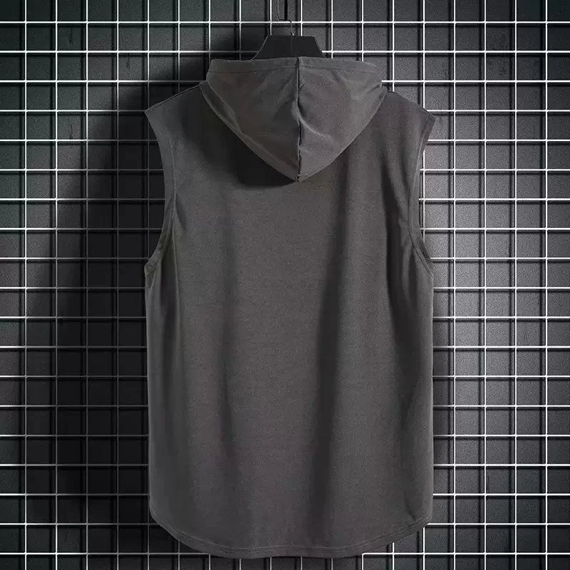 Solid Color 2025 Brand New Men's Tank Tops Vest Sleeveless Tees For Male Hooded Man Vests Tops Hip Hop Men Tank Top T shirt