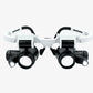 Hot sell 2XLED Watch Jeweler Repair Magnifier Head-Mounted Headband Adjustable Magnifying Head Eye Glasses Loupe Lens 8X 15X