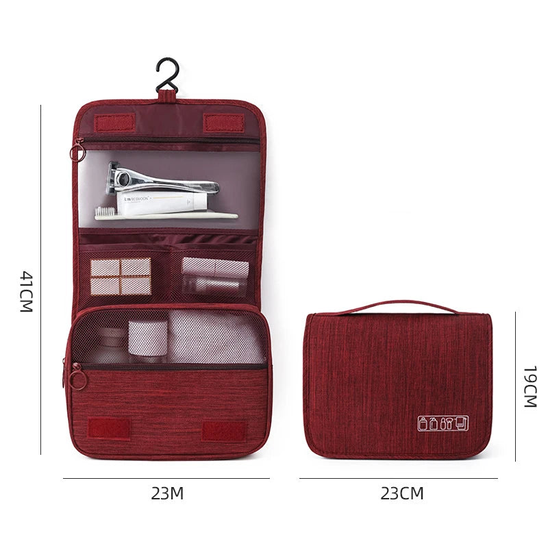 Foldable Toiletry Bag Organizer Hanging Storage Bag Bathroom Makeup Bag Case Travel Dry And Wet Separation Cosmetic Wash Bag