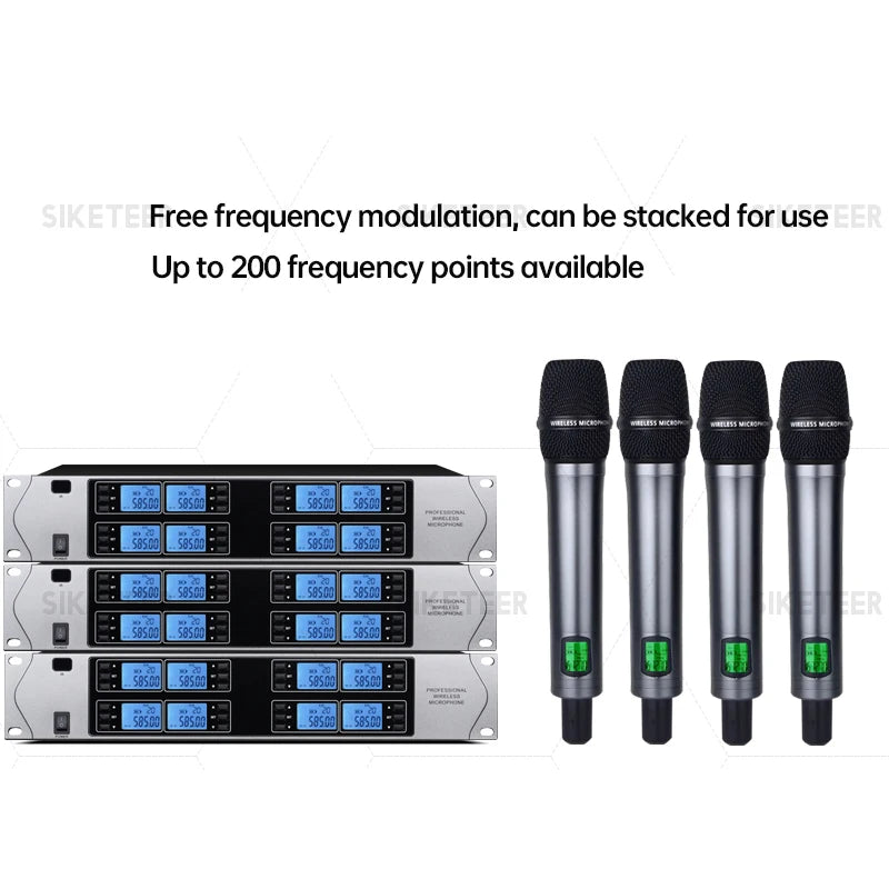 Professional UHF wireless microphone system 8-channel head-worn condenser microphone for churches, weddings, and stage microphon