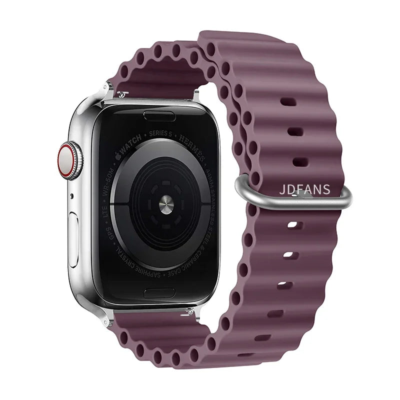 Ocean strap For Apple Watch Ultra 2 Band 49mm 10 9 8 7 45mm 41mm Silicone Bracelet Wristband iWatch 6 5 4 3 SE 44mm 40 42mm band