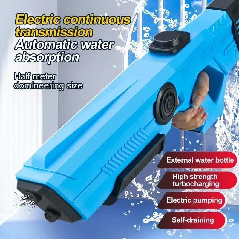 Electric Automatic Water Storage Gun Toys Portable Children Summer Beach Outdoor Fight Fantasy Spray Gun Toys Boy Kid Adult Game