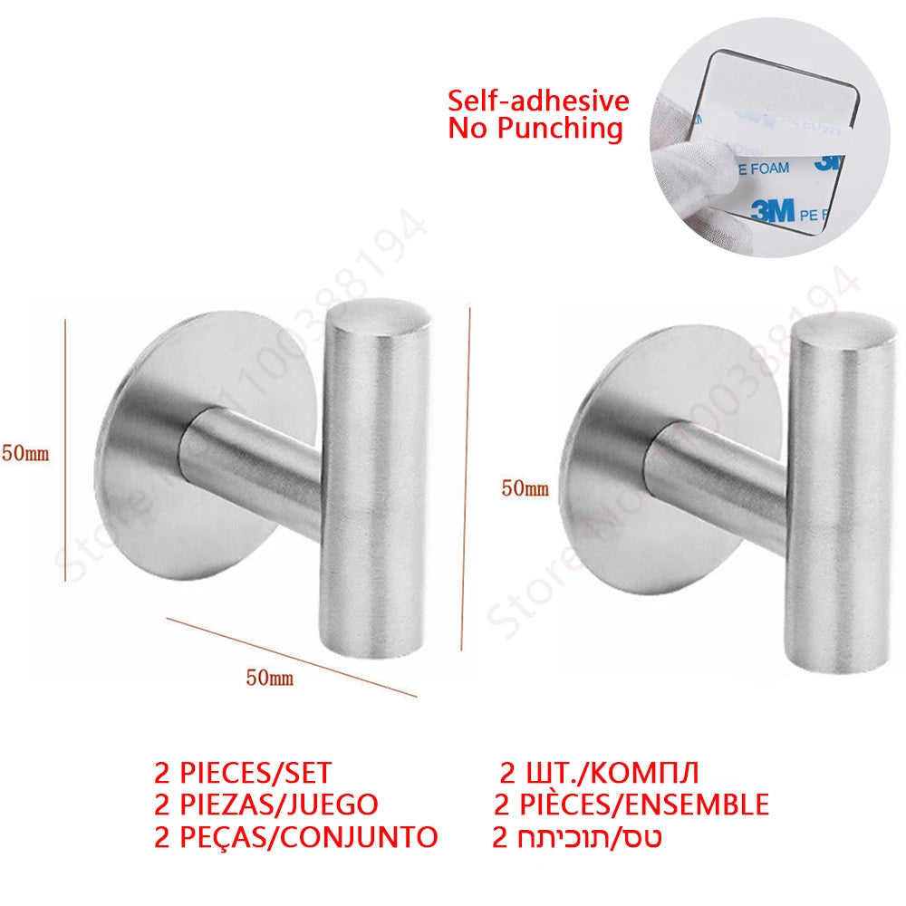 Self-Adhesive Toilet Paper Holder Bathroom Stainless Towel Holder Toilet Punch-free Roll Paper Holder Kitchen Hook Storage Holde