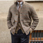 Cropped Slim-Fit Tweed Bomber Jacket with Fleece and Stand Collar