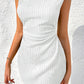 Textured Ruched Side Bodycon Tank Dress