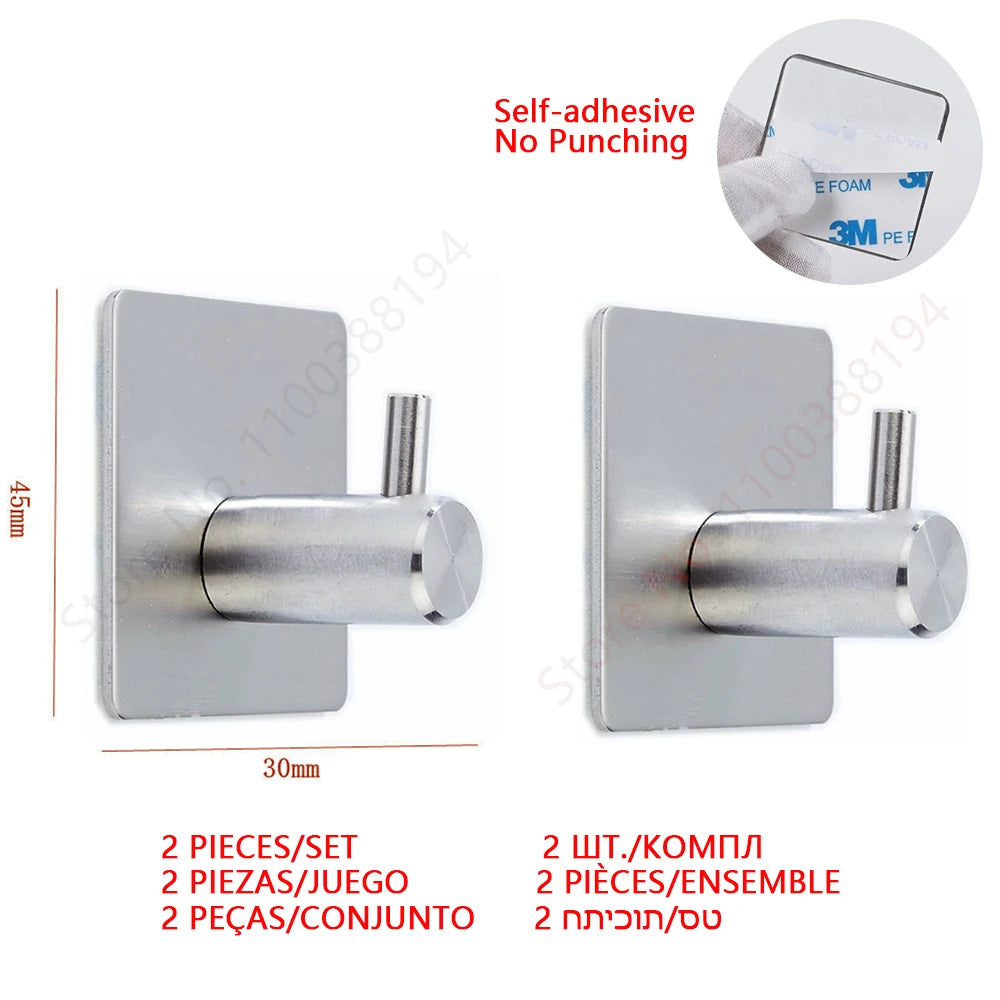 Self-Adhesive Toilet Paper Holder Bathroom Stainless Towel Holder Toilet Punch-free Roll Paper Holder Kitchen Hook Storage Holde