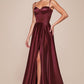 Chic Polished A-Line Satin Bustier Gown for Special Occasion CDCD337