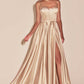 Chic Polished A-Line Satin Bustier Gown for Special Occasion CDCD337