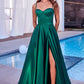 Chic Polished A-Line Satin Bustier Gown for Special Occasion CDCD337