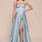 Chic Polished A-Line Satin Bustier Gown for Special Occasion CDCD337