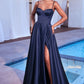 Chic Polished A-Line Satin Bustier Gown for Special Occasion CDCD337