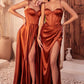 Chic Polished A-Line Satin Bustier Gown for Special Occasion CDCD337