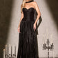 Strapless Dress, Sweetheart Neckline, Pleated, Luminescent Chiffon, A-Line Skirt