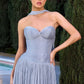 Strapless Dress, Sweetheart Neckline, Pleated, Luminescent Chiffon, A-Line Skirt