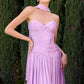 Strapless Dress, Sweetheart Neckline, Pleated, Luminescent Chiffon, A-Line Skirt