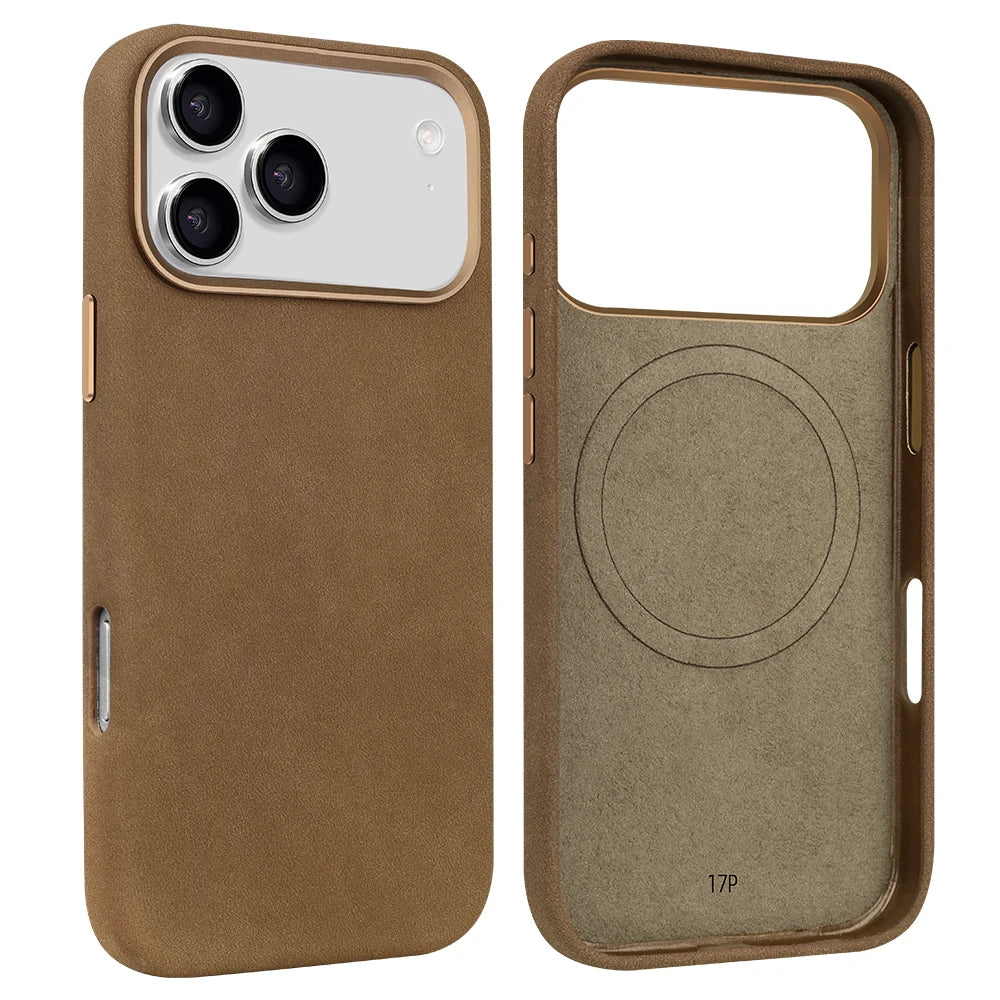 Suede Phone Case for iPhone 17 pro with Magnetic Wireless Charging Anti-Drop Cover Compatible with iPhone 17 16 15 pro Max