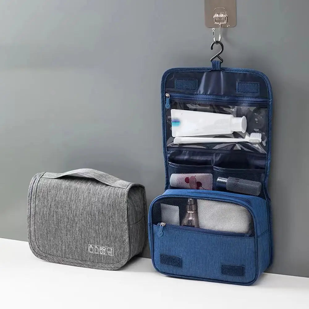 Foldable Toiletry Bag Organizer Hanging Storage Bag Bathroom Makeup Bag Case Travel Dry And Wet Separation Cosmetic Wash Bag