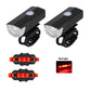 MTB Bike Front Lights USB LED Rechargeable Waterproof Mountain Bike Headlight Bicycle Safety Warning Light Cycling Accessories