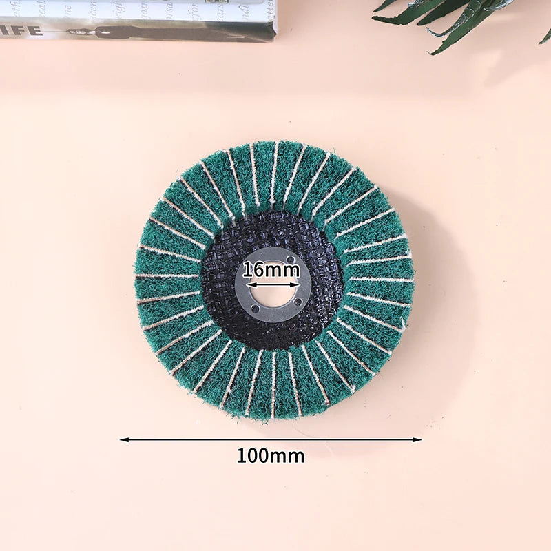 〔CC55〕100/115/125mm Grinding Wheel For Angle Grinder Nylon Fiber Flap Polishing Wheel Non-woven Grinding Disc For Metal Wood