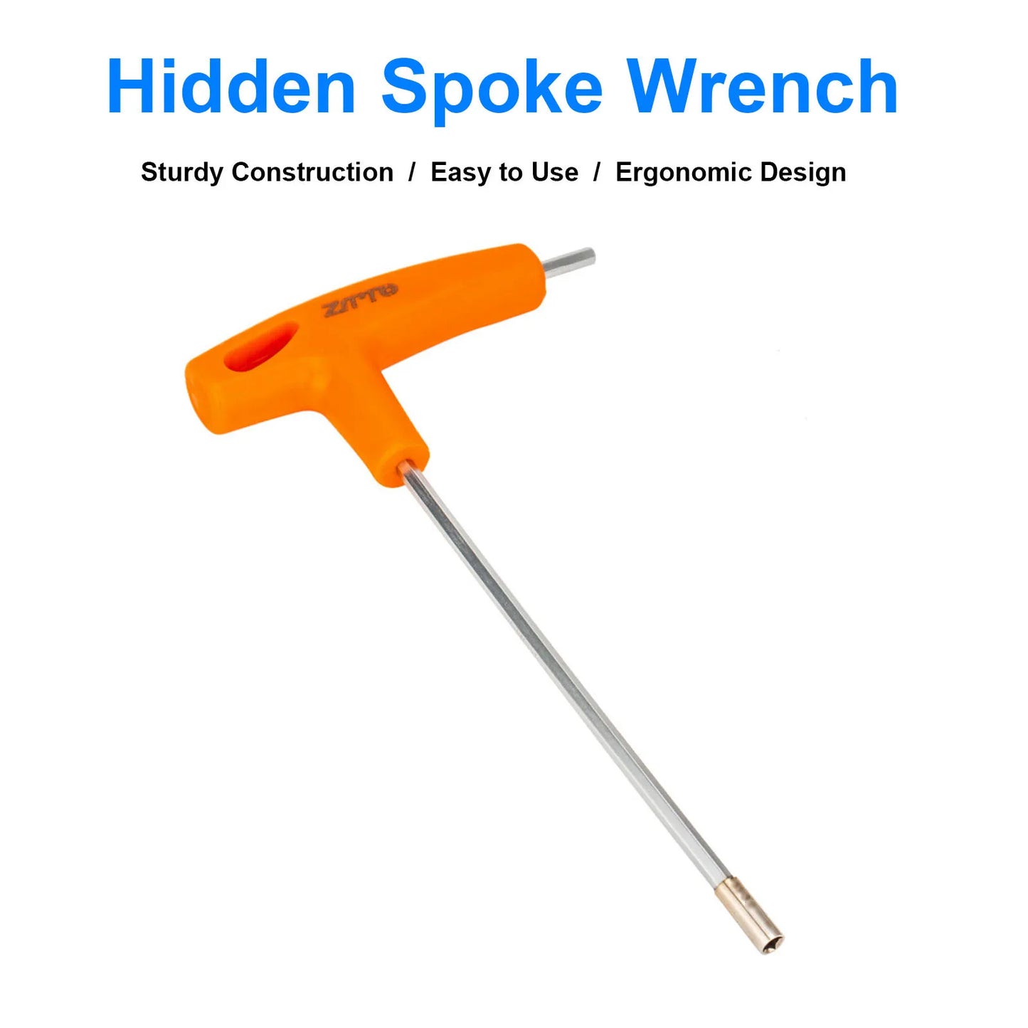 T-Handle Socket Wrench Portable Built-In Secret Spoke Cap Spanner Durable Sturdy Repairing Tool Easy Using for Bike Motorcycle