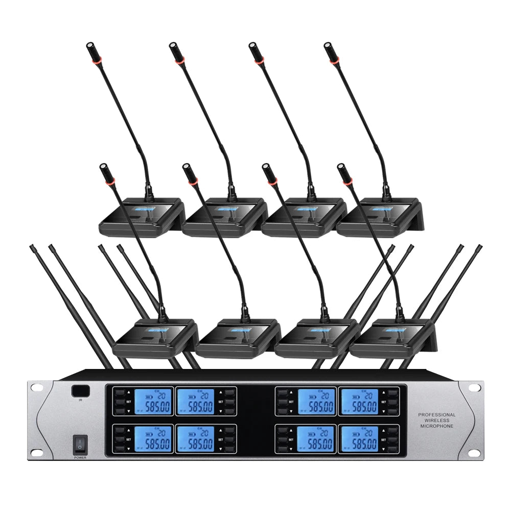 Professional UHF wireless microphone system 8-channel head-worn condenser microphone for churches, weddings, and stage microphon