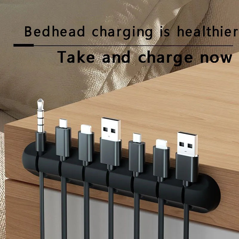 1pc Self-Adhesive Cable Organizer for Easy Wire and Data Cable Management - 7 Hole Black Wire Clips and Network Cable Clamps