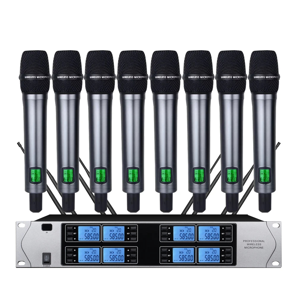 Professional UHF wireless microphone system 8-channel head-worn condenser microphone for churches, weddings, and stage microphon