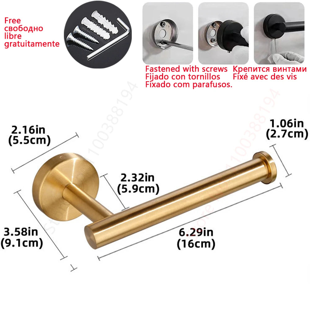 Self-Adhesive Toilet Paper Holder Bathroom Stainless Towel Holder Toilet Punch-free Roll Paper Holder Kitchen Hook Storage Holde