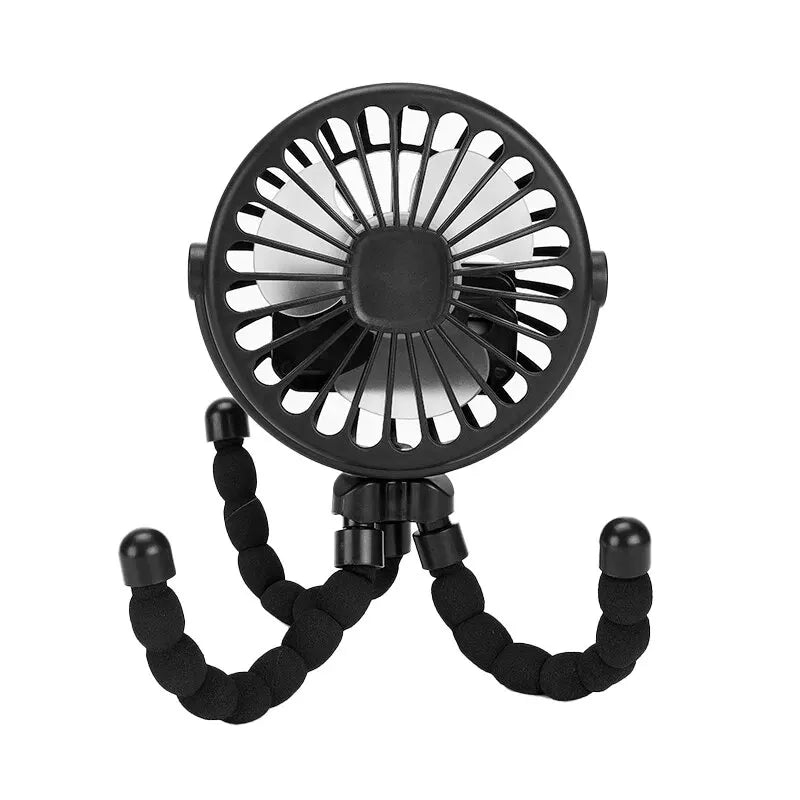 Multi Functional Student Baby Stroller Portable USB Rechargeable Lithium Battery Octopus Mini Fan