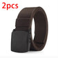 Men's Canvas Belt Plastic Buckle Metal-Free Tactical Waist Belt Outdoor Hiking Webbing Nylon Belt Women's Belt Neutral Belts New