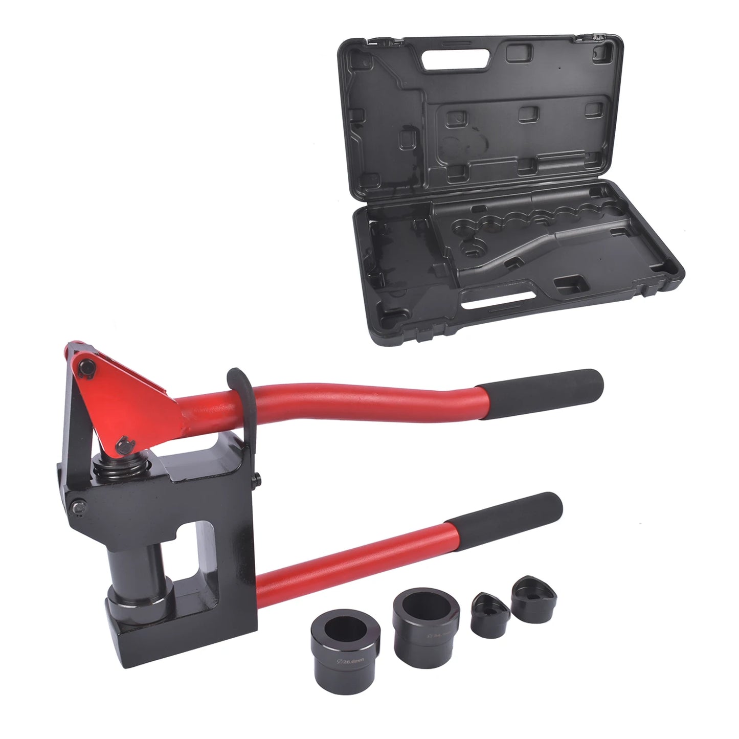 AP03 Manual Lever Sheet Metal Stud Punch Kit - 20GA Conduit Hole Cutter Set with 7/8", 1-1/8", 1-11/32" Knockout Punch Drivers