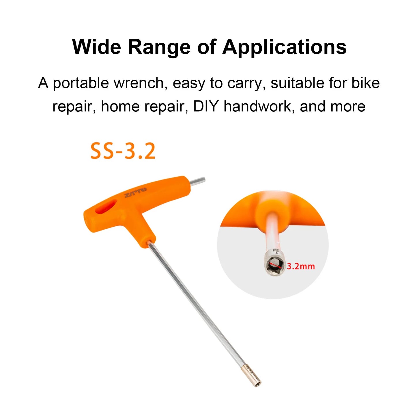 T-Handle Socket Wrench Portable Built-In Secret Spoke Cap Spanner Durable Sturdy Repairing Tool Easy Using for Bike Motorcycle