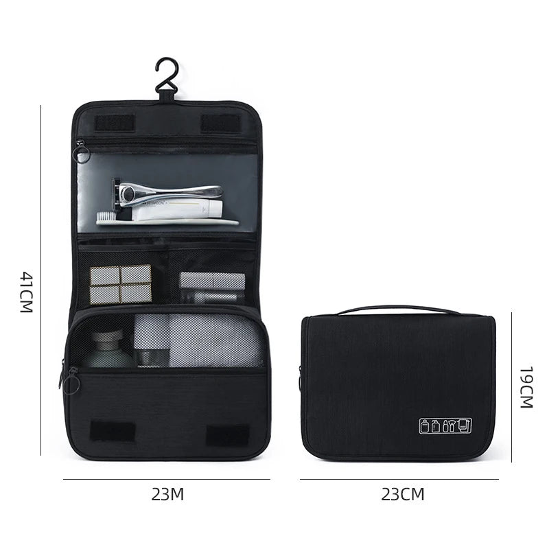 Foldable Toiletry Bag Organizer Hanging Storage Bag Bathroom Makeup Bag Case Travel Dry And Wet Separation Cosmetic Wash Bag