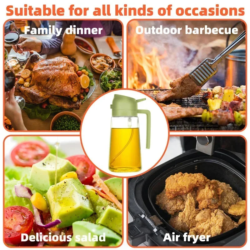 Oil Spray Plastic Household Kitchen Oil Spray Bottle Nebulizing Mist Filling Cooking Dual Use BBQ Camping Large Capacity