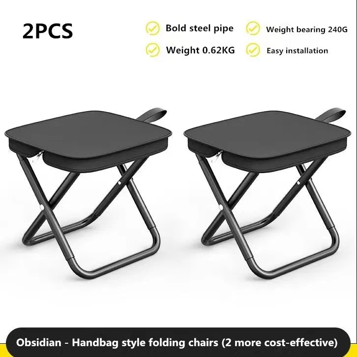 Outdoor folding pencil case small stool pocket stool portable fishing stool camping travel leisure handbag chair