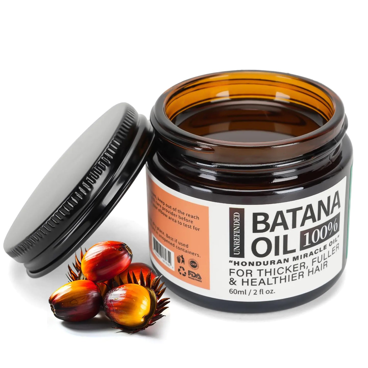 Fadelo Batana Oil for Hair Growth Unrefined 100% Pure Sebi Batana Oil from Honduras Great for Frizz Split Ends Texture & Shine 2.0 Ounce Jar