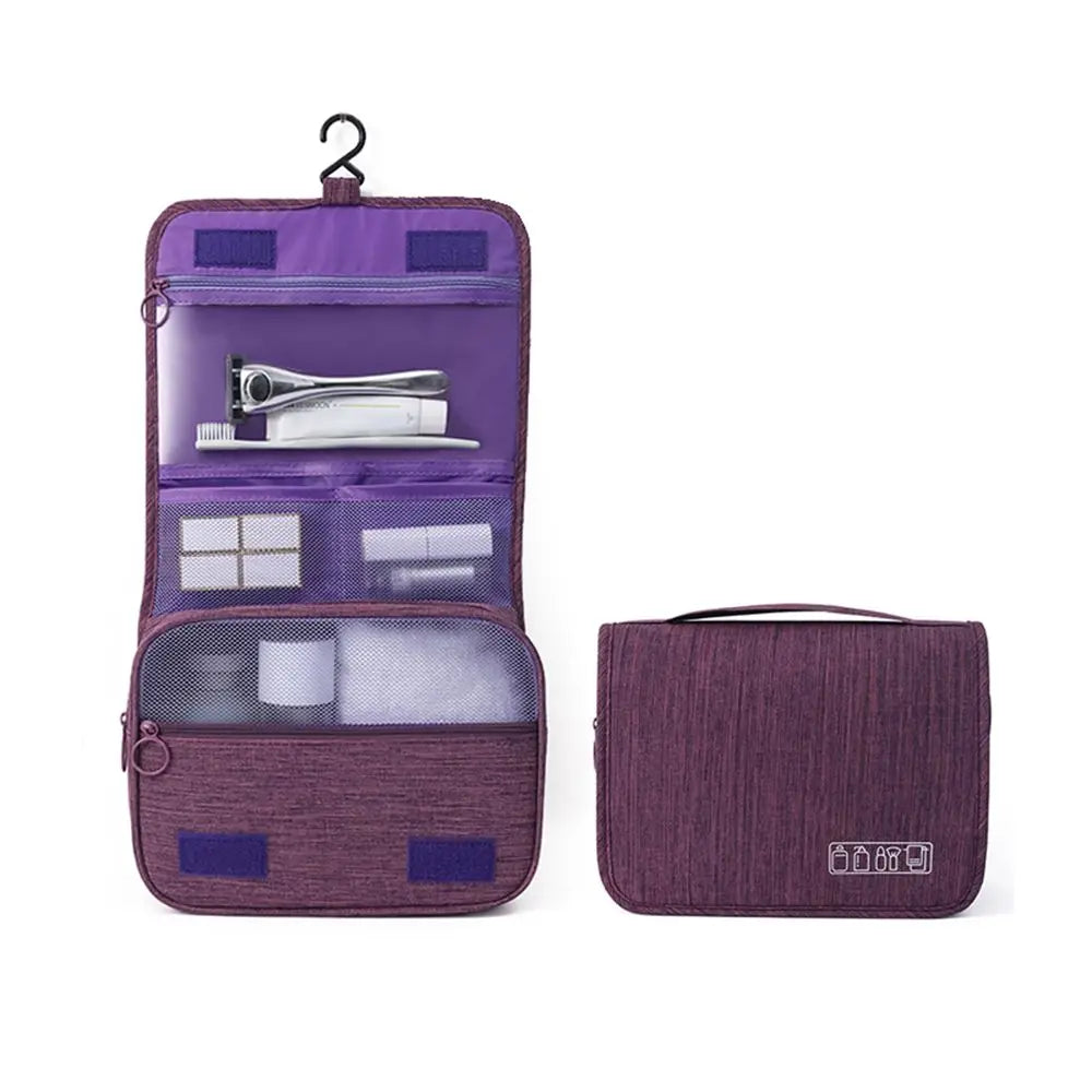 Foldable Toiletry Bag Organizer Hanging Storage Bag Bathroom Makeup Bag Case Travel Dry And Wet Separation Cosmetic Wash Bag