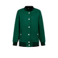 Fashion Women's Color Block Baseball Jacket with Pockets